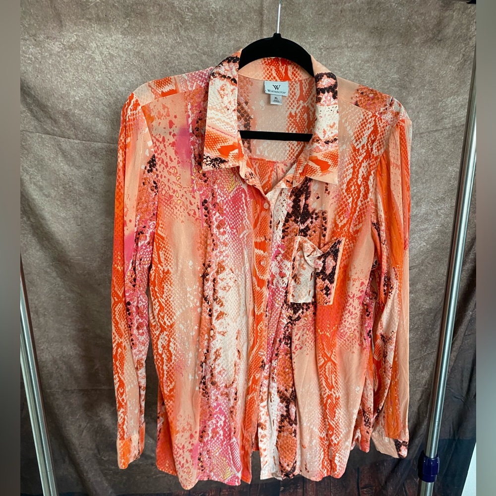 Multicolored Snake Print Blouse